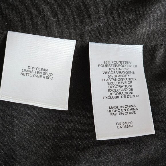 Anne Klein Black Fit & Flare Dress with Faux Leather Accents - Size 6 - Picture 5 of 6